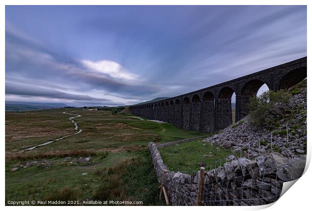 Dusk at the Ribblehead Viaduct Print by Paul Madden