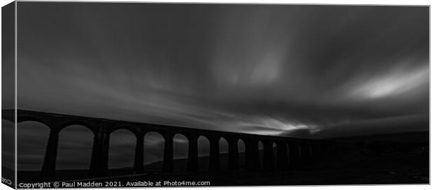 Ribblehead viaduct black and white Canvas Print by Paul Madden