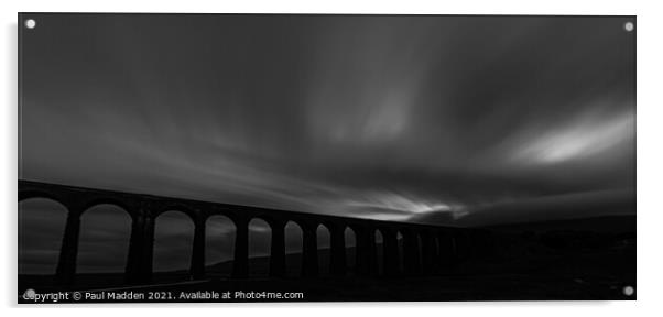 Ribblehead viaduct black and white Acrylic by Paul Madden