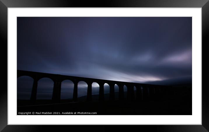 Ribblehead Viaduct Long Exposure at dusk Framed Mounted Print by Paul Madden