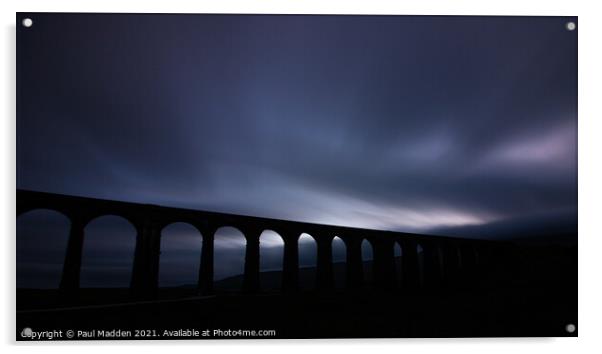 Ribblehead Viaduct Long Exposure at dusk Acrylic by Paul Madden