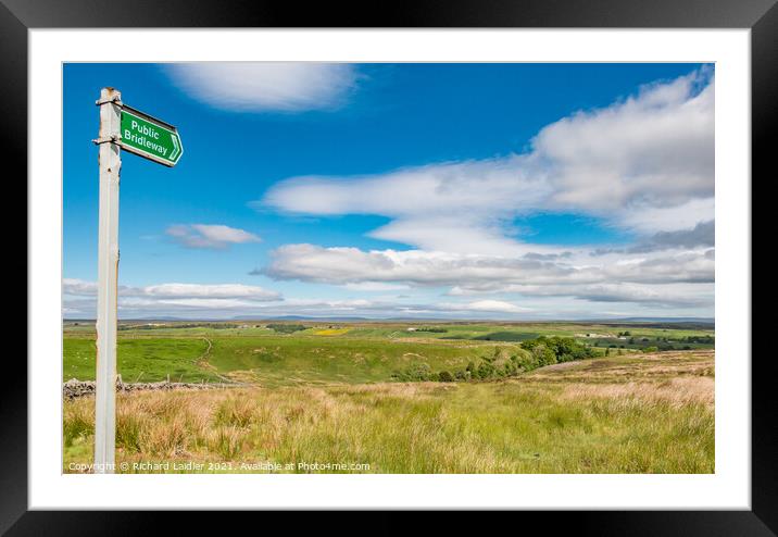 Towards Cross Fell from Sleightholme, Teesdale Framed Mounted Print by Richard Laidler