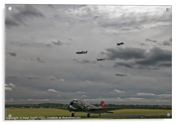 WW2 Aircraft on a cloudy day Acrylic by Ryan Smith