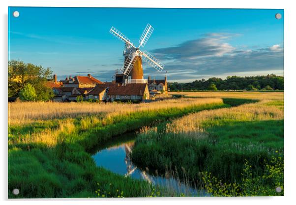Cley windmill, North Norfolk coast Acrylic by Andrew Sharpe