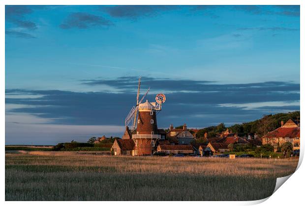 Cley windmill, North Norfolk coast Print by Andrew Sharpe