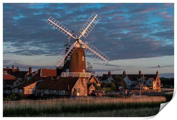 Cley windmill, North Norfolk coast Print by Andrew Sharpe