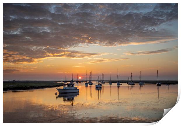 Dawn over Wells-next-the-sea, Norfolk coast Print by Andrew Sharpe
