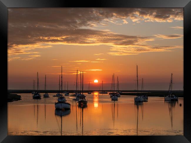 Dawn over Wells-next-the-sea, Norfolk coast Framed Print by Andrew Sharpe
