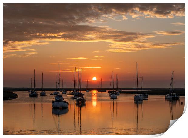 Dawn over Wells-next-the-sea, Norfolk coast Print by Andrew Sharpe