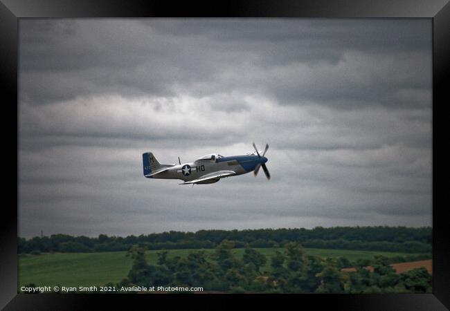 P-51D Mustang low level flying Framed Print by Ryan Smith