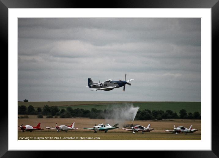 P-51D Mustang low level flying Framed Mounted Print by Ryan Smith
