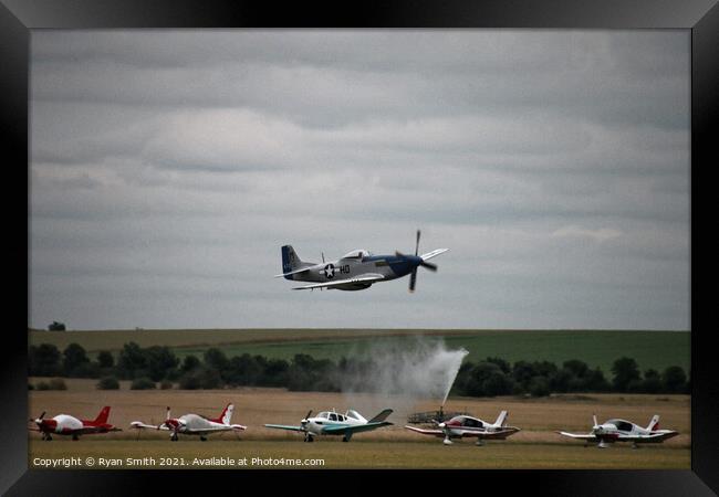 P-51D Mustang low level flying Framed Print by Ryan Smith