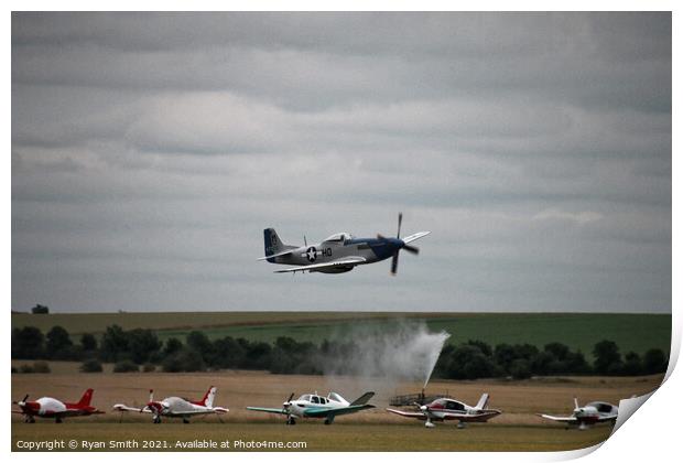 P-51D Mustang low level flying Print by Ryan Smith