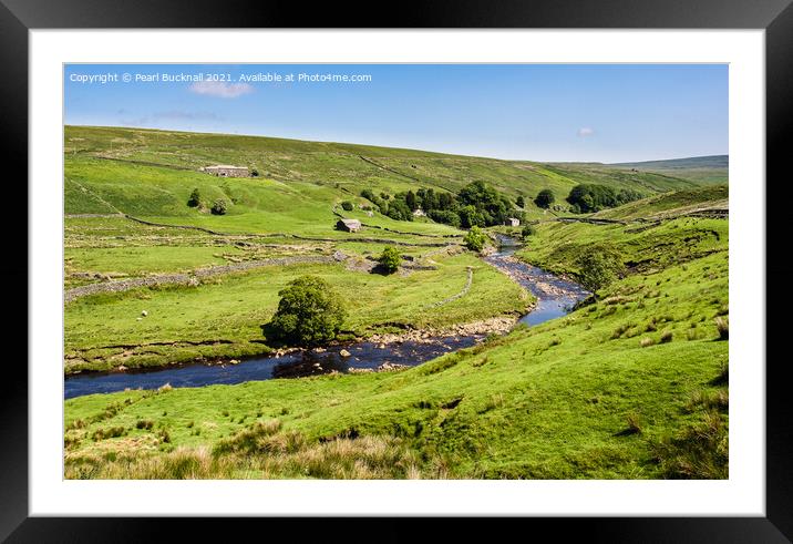  Upper Swaledale Countryside Yorkshire Dales Framed Mounted Print by Pearl Bucknall