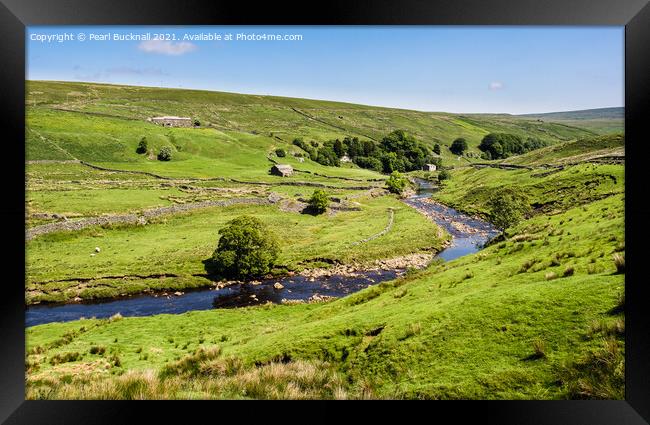  Upper Swaledale Countryside Yorkshire Dales Framed Print by Pearl Bucknall