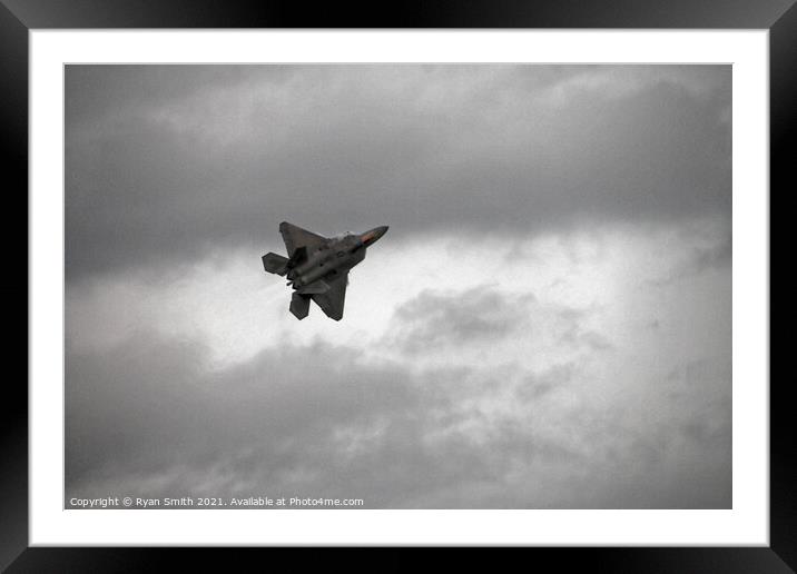F22 Raptor on a cloudy day Framed Mounted Print by Ryan Smith