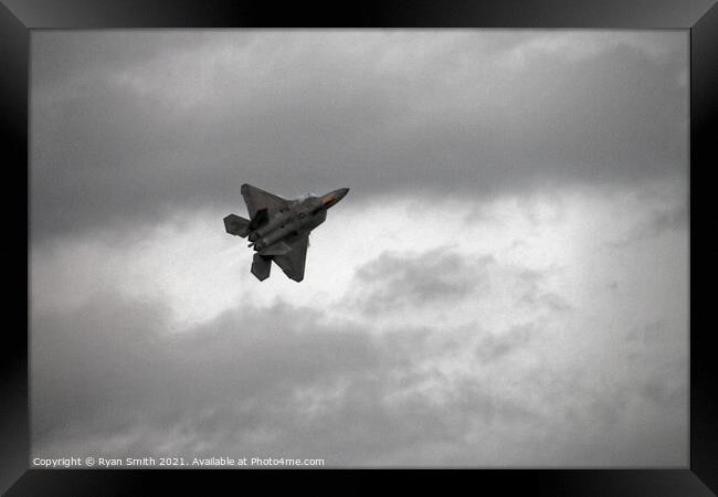F22 Raptor on a cloudy day Framed Print by Ryan Smith