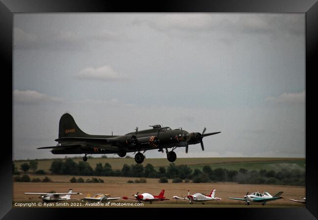 B-17 Flying Fortress coming in to land Framed Print by Ryan Smith