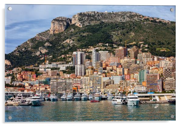 Principality of Monaco Cityscape Acrylic by Artur Bogacki