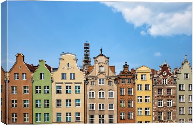 Historic Houses in Old Town of Gdansk Canvas Print by Artur Bogacki