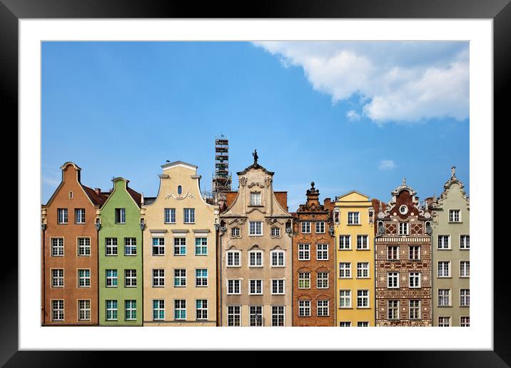 Historic Houses in Old Town of Gdansk Framed Mounted Print by Artur Bogacki
