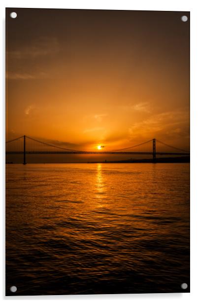 25th of April Bridge on Tagus in Lisbon Acrylic by Artur Bogacki