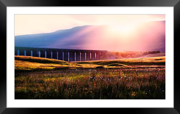 ribblehead sunset Framed Mounted Print by Kevin Elias
