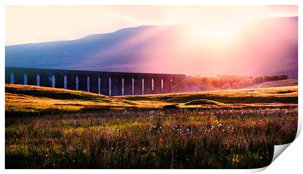 ribblehead sunset Print by Kevin Elias