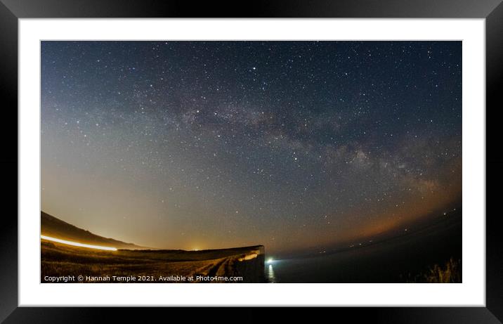 Milky Way Over Beachy Head Framed Mounted Print by Hannah Temple