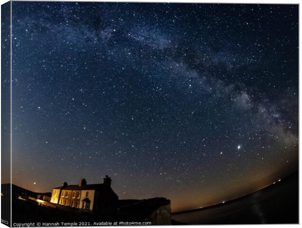 Milky Way on the Sussex coast  Canvas Print by Hannah Temple