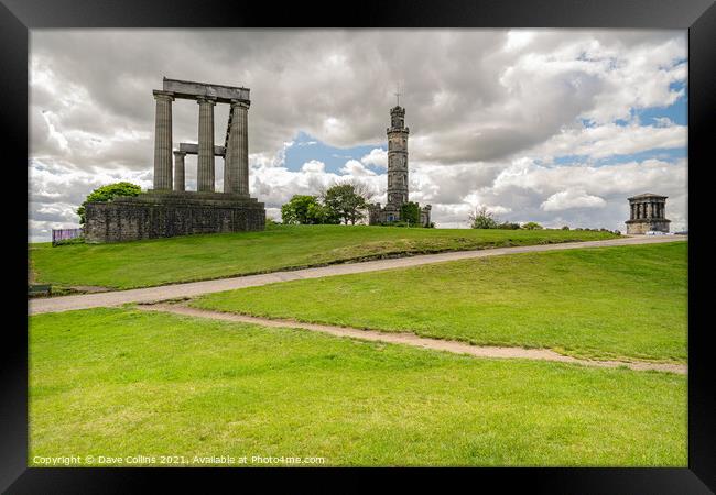 The National Monument and Nelson Memorial Tower on Carlton Hill, Edinburgh, Scotland Framed Print by Dave Collins