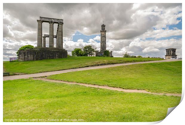 The National Monument and Nelson Memorial Tower on Carlton Hill, Edinburgh, Scotland Print by Dave Collins