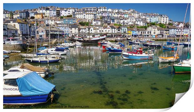 Brixham In The Sunshine Print by Peter F Hunt