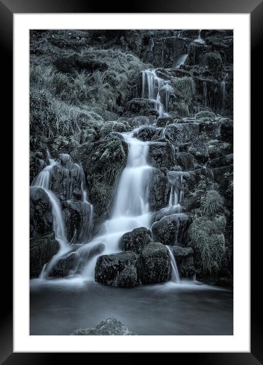 Waterfall Framed Mounted Print by Duncan Loraine