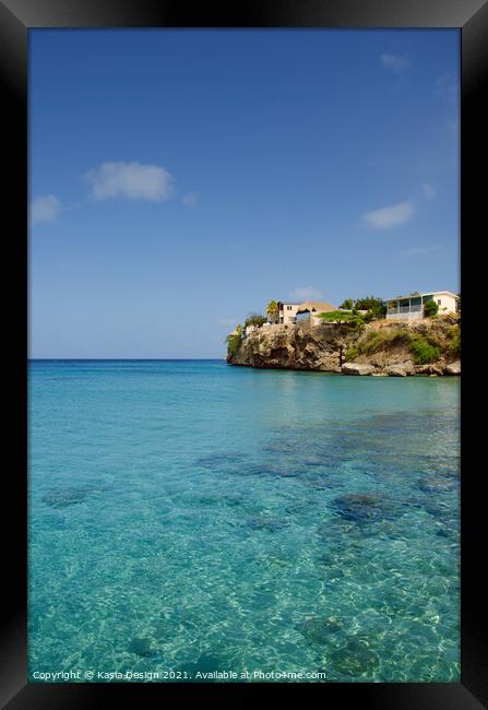Turquoise Waters at Westpunt, Curacao Framed Print by Kasia Design