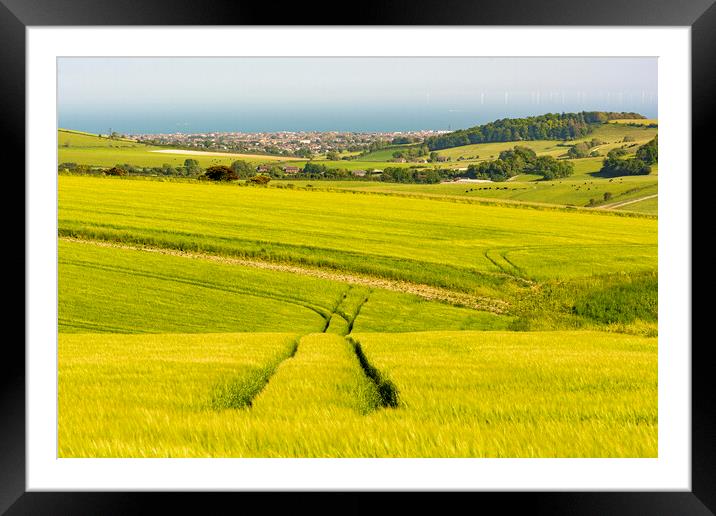 South Downs Lines Framed Mounted Print by Malcolm McHugh