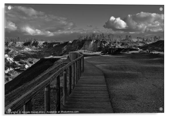 Wooden Walkway in Sao Domingos Mine Waterpit Acrylic by Angelo DeVal