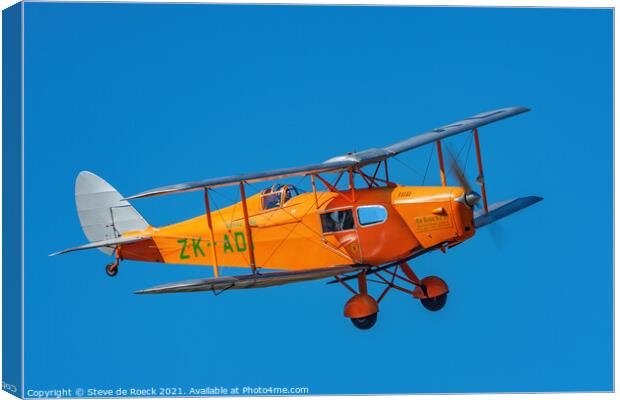 de Havilland Fox Moth DH83 Canvas Print by Steve de Roeck