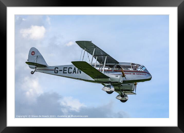 de Havilland DH84a Dragon Framed Mounted Print by Steve de Roeck