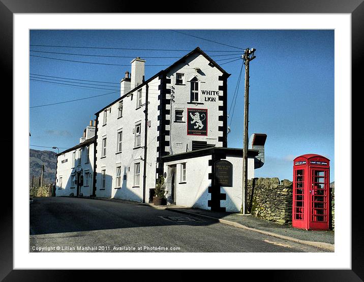 The White Lion. Framed Mounted Print by Lilian Marshall