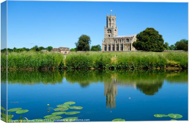 Reflective Harmony: Fotheringhay's Historical Land Canvas Print by David Tyrer