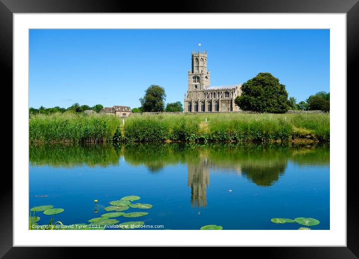 Reflective Harmony: Fotheringhay's Historical Land Framed Mounted Print by David Tyrer