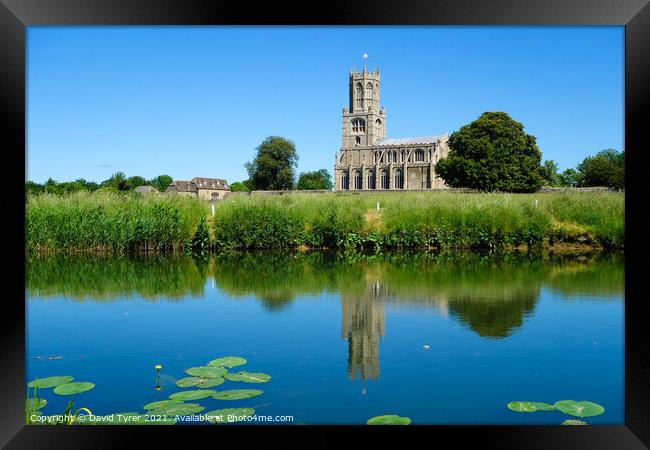 Reflective Harmony: Fotheringhay's Historical Land Framed Print by David Tyrer