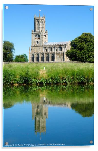 Resplendent Reflections, Fotheringhay's Historic S Acrylic by David Tyrer