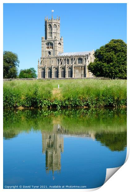 Resplendent Reflections, Fotheringhay's Historic S Print by David Tyrer