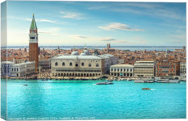 Venice Grand Canal aerial view. Italy Canvas Print by Stefano Orazzini