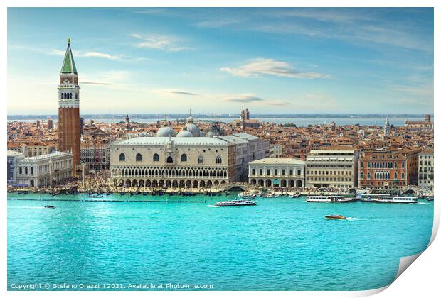 Venice Grand Canal aerial view. Italy Print by Stefano Orazzini