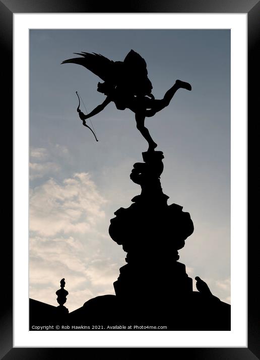 Eros Silhouette  Framed Mounted Print by Rob Hawkins