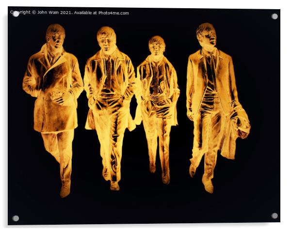 In Amber Light - The Beatles Statues (Digital Art) Acrylic by John Wain