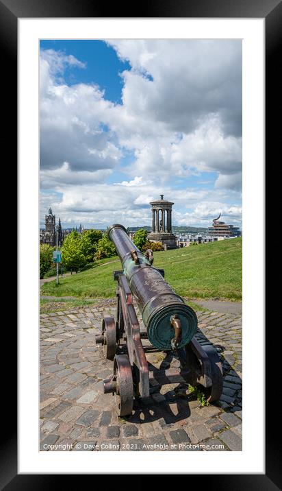 The Portuguese Cannon on Carlton Hill, Carlton Hill, Edinburgh. Scotland Framed Mounted Print by Dave Collins